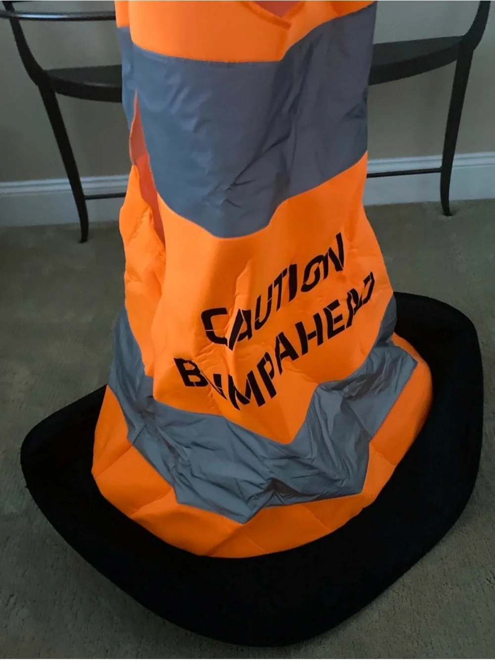 Orange Caution Cone Costume - CAUTION BUMP AHEAD